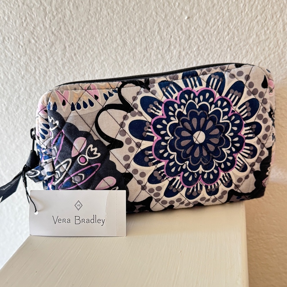 Vera Bradley Mimosa Medallion Purple Medium Cosmetic Pouch NWT